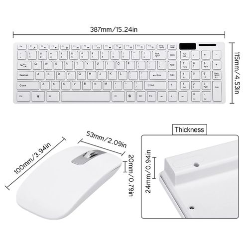 Wireless Mouse & Keyboard Combo -White